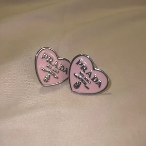 Pink heart earrings